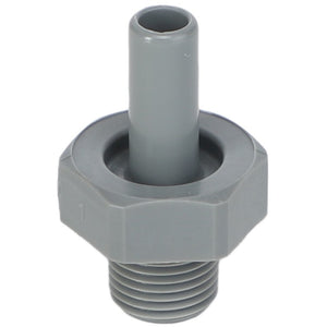 The AGCO | TUBE STEM - AG516231 is a gray plastic threaded male adapter fitting with a cylindrical protrusion. No current product description information is available.