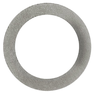 A close-up of the AGCO Adjusting Washer (model Fel116016), highlighting its hollow center and smooth, circular metal surface.