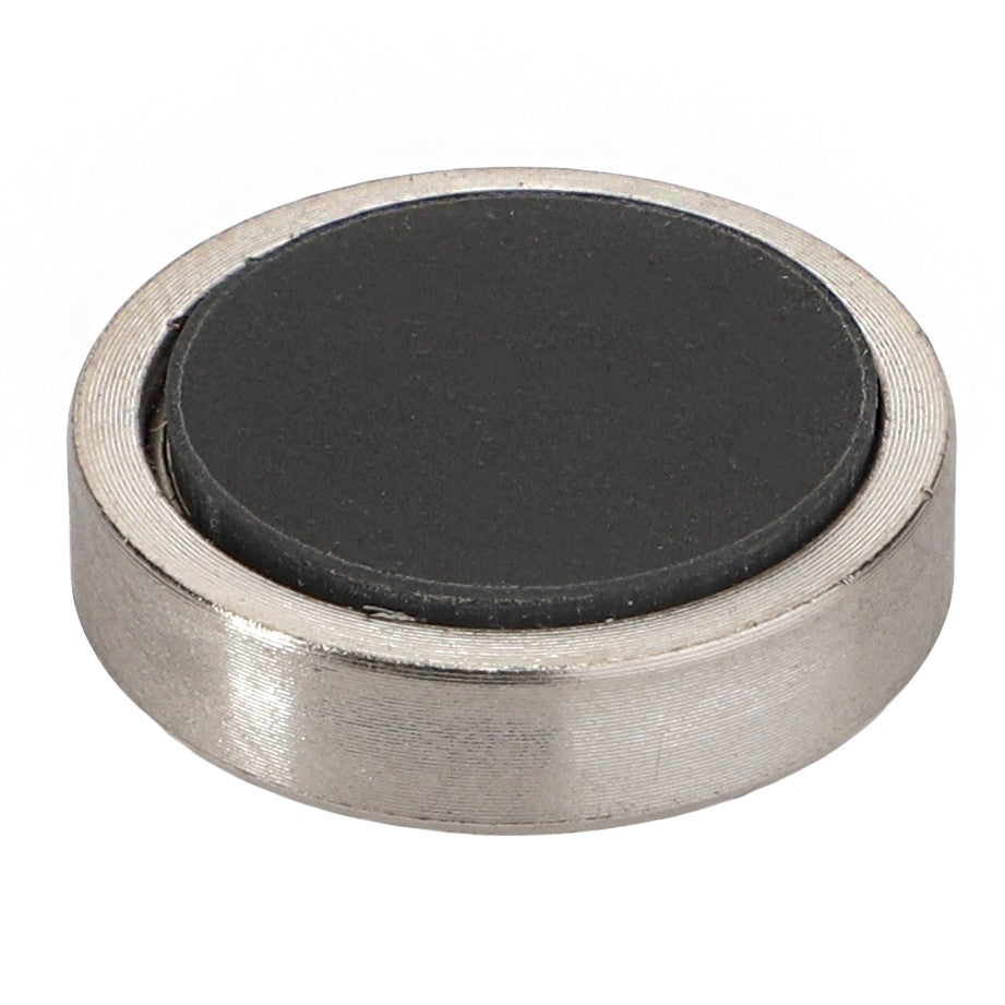 The AGCO | Magnet - Acw2025990 is a circular neodymium magnet encased in silver metal with a sleek black inner surface.