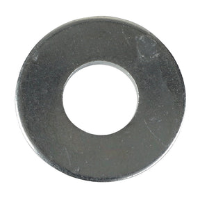 A close-up image of the AGCO | FLAT WASHER - ACP0412700, a circular, metallic washer with a hole in the center. If you have questions before ordering, please contact our support team.