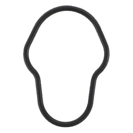 A black, rubber gasket in the shape of an irregular oval with indents on two sides, viewed against a white background. This product is the AGCO O-Ring - La2830156 by AGCO.