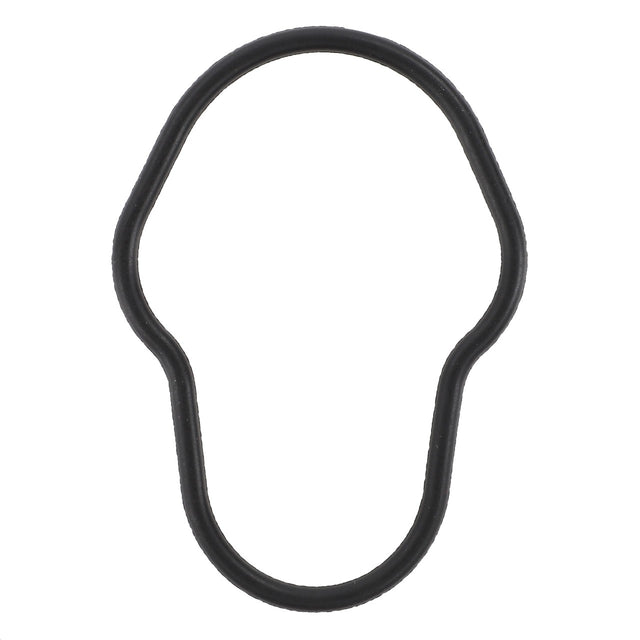 A black, rubber gasket in the shape of an irregular oval with indents on two sides, viewed against a white background. This product is the AGCO O-Ring - La2830156 by AGCO.