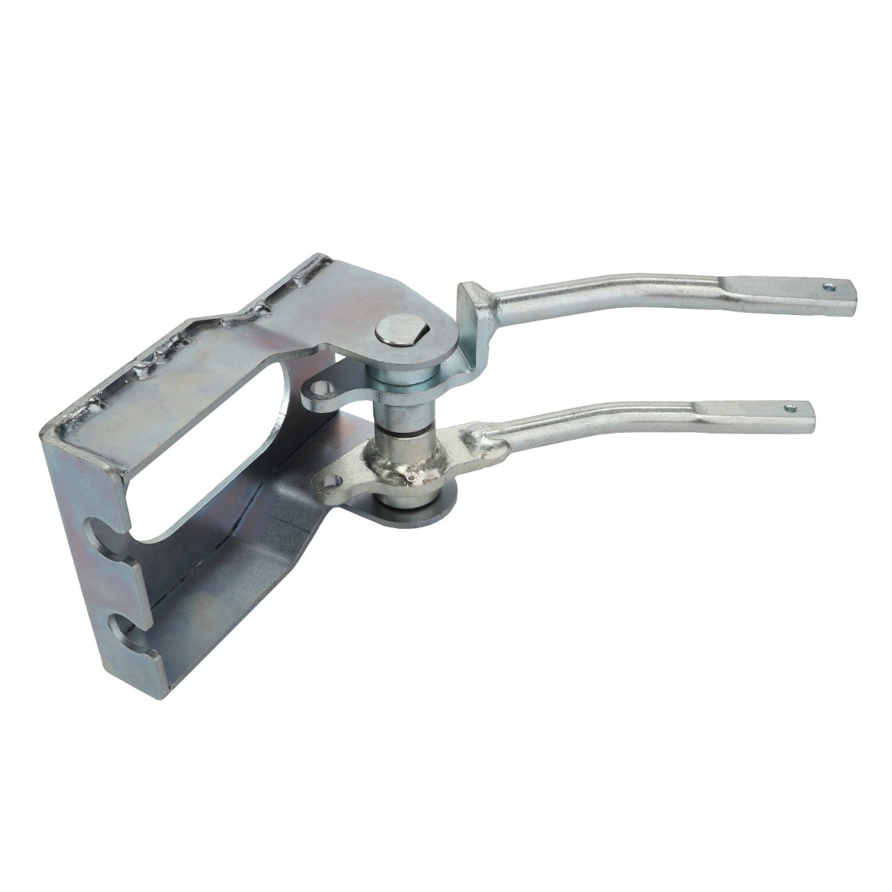 Introducing the AGCO Lever Kit - Acp0671570: This robust metal toggle clamp features a rectangular base, two parallel arms, and a central pivot mechanism for reliable performance. Brought to you by the trusted brand AGCO.