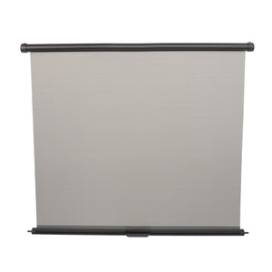 An AGCO warning decal, model ACP0540000, featuring a beige roller shade with black top and bottom bars, is showcased against a plain background, highlighting its durable quality.