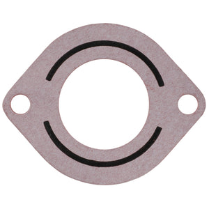 The AGCO | Joint - Acp0245300, a circular gasket featuring two bolt holes on either side and a central opening with a black seal ring, is designed for sealing mechanical joints. No current product description is available for this item.