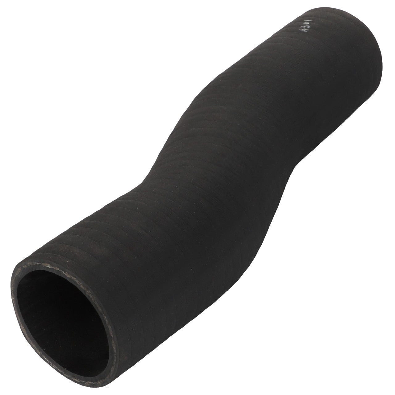 No current product description is available, but what you see here is the AGCO Air Filter Hose - Acp0408940, a black rubber hose with a slightly bent shape, showing its hollow interior.