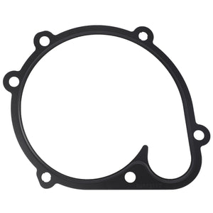 The AGCO Seal - F842201610080 is a black rubber gasket with circular and rounded cutouts, commonly used as a seal in mechanical or automotive applications, including those for Fendt Vario S4 models.