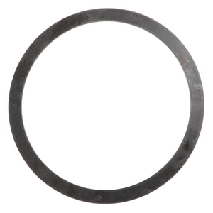 The AGCO Shim - F380303020343, a black circular metal ring with a smooth surface, is displayed against a white background. No current product description available.