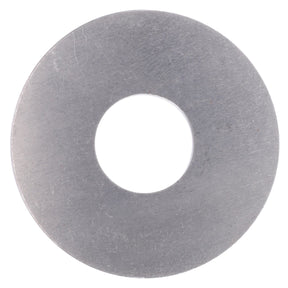 The AGCO | Adjusting Shim - 3715665M1 is a circular metal washer with a central hole, designed to distribute the load of a threaded fastener, and is commonly found in Massey Ferguson models.