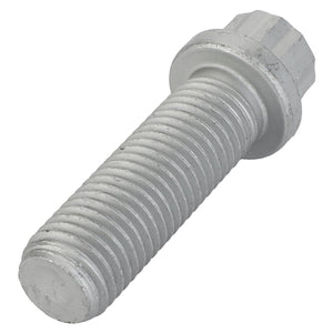 The AGCO Screw 12 Points Flange Head - Acw4076020 is a high-quality fastening solution from the renowned brand AGCO, featuring a silver finish, threaded shaft, and ridged sides designed for securely fastening materials.