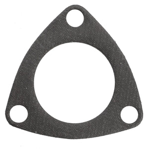 The AGCO Gasket - V836183803 is a unique triangular gasket featuring three holes: one centrally located and two smaller ones near the corners, making it distinct from other available gaskets.