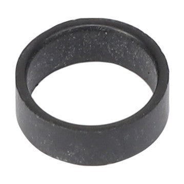 The AGCO Flat Sealing Washer - 3016873X1 is a black metal ring with a smooth, matte finish viewed from a slight angle, reminiscent of the rugged durability seen in Gen6 machinery.