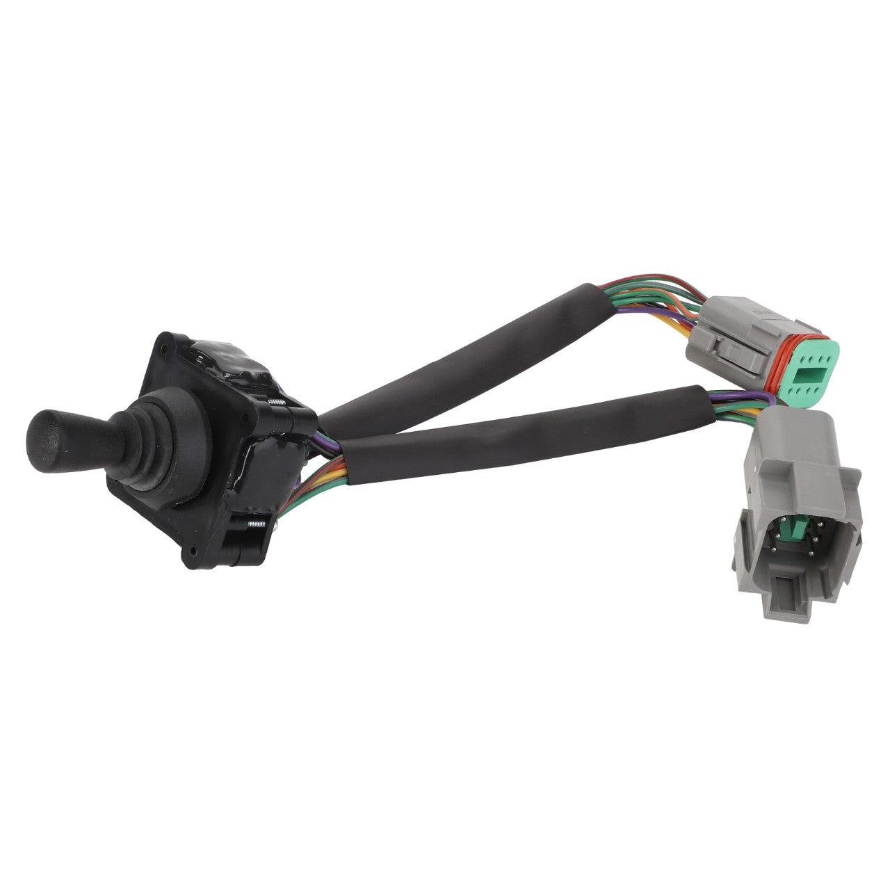 The AGCO Joystick - Acp0333660 by AGCO is designed with two attached wiring harnesses and connectors, ensuring seamless integration for your vehicle.