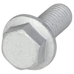 Close-up image of the AGCO Hex Flange Head Machine Screw - Acw1040780, featuring a silver hex bolt with a partially threaded shank and a hexagonal head, ideal for tightening with a wrench. No current product description information is available.