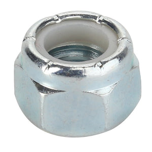 The AGCO | LOCKNUT - D41080400, a metal lock nut with a nylon insert from the brand AGCO, is commonly used to prevent loosening due to vibrations and torque. No current product description information is available.