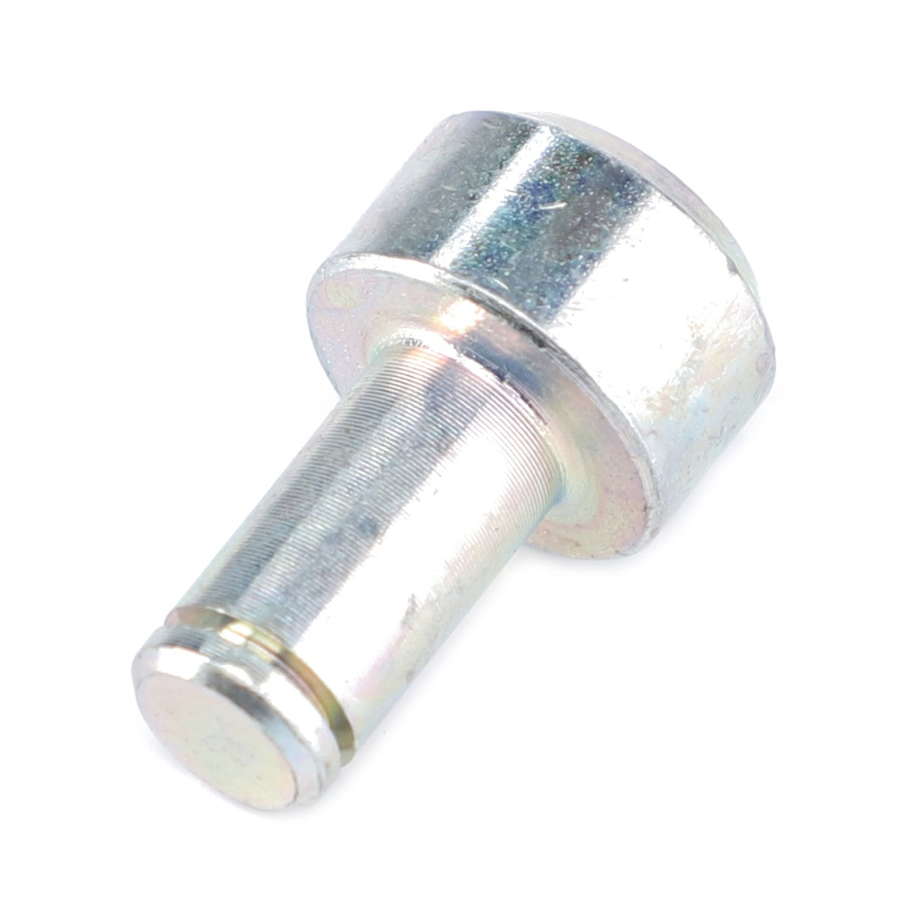 A metal cylindrical bolt, known as the AGCO | Pin - Acp0323100 by AGCO, with a smooth, rounded head and threaded body is pictured against a plain white background. No current product description available.