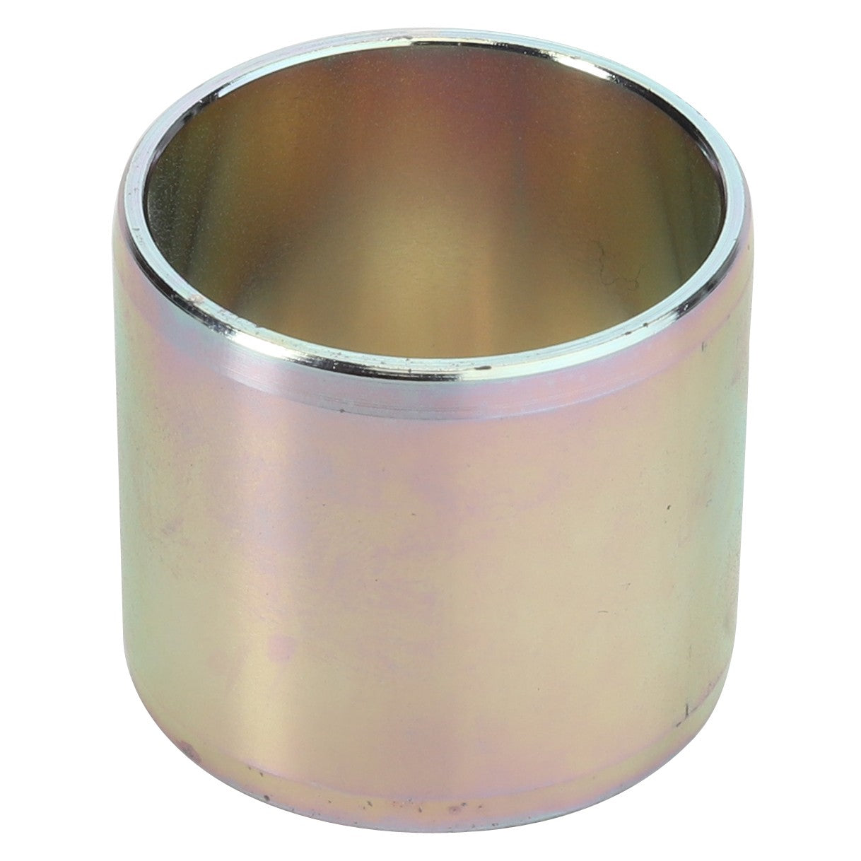 A metal cylindrical bushing with a slightly reflective surface, identified as the AGCO Bush - F334300020030 by brand AGCO, is depicted against a plain white background.