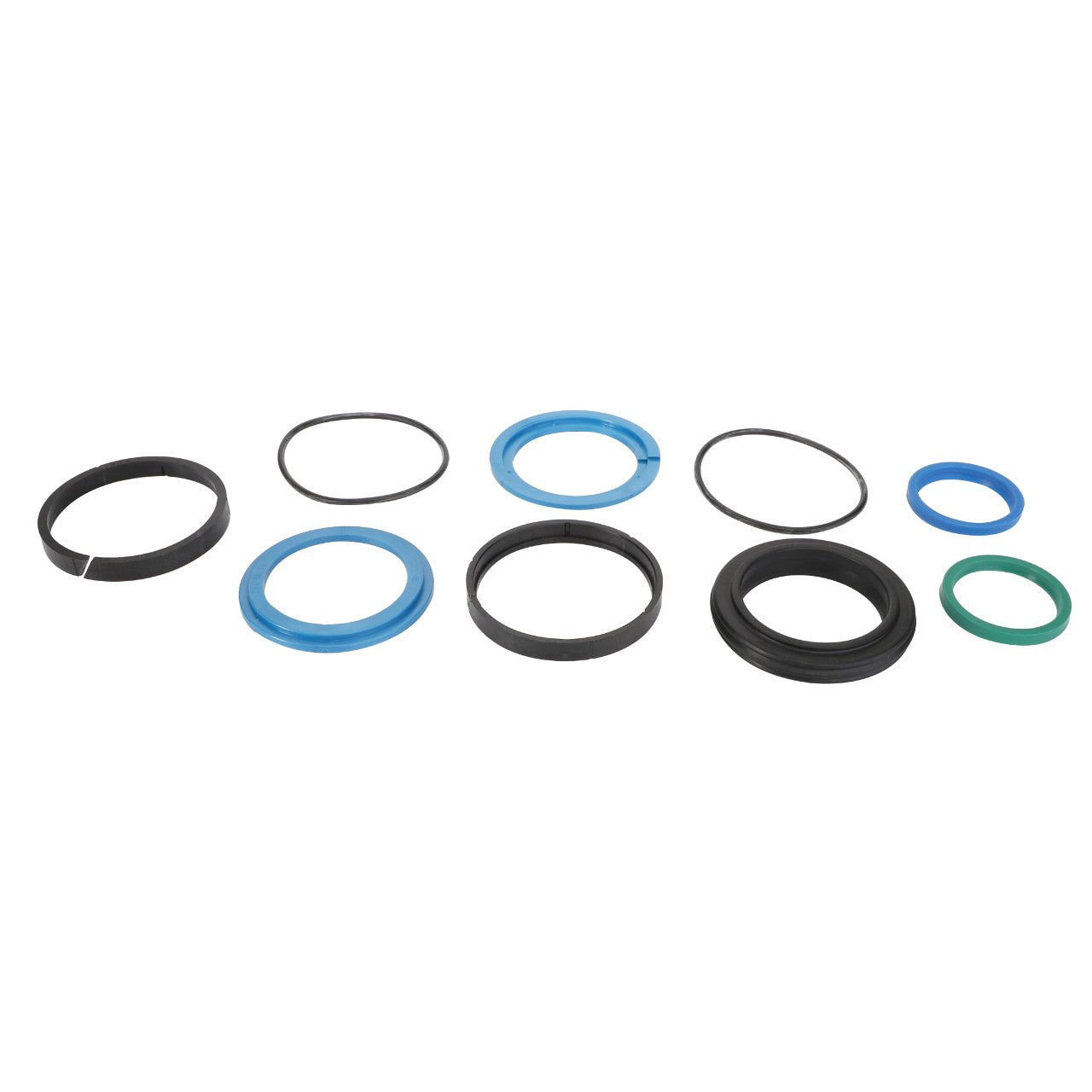 Introducing the AGCO | Kit, Joint - Fel151944 by AGCO: a versatile collection of nine assorted rubber and plastic O-rings and seals in various sizes and colors, perfect for a wide range of applications.