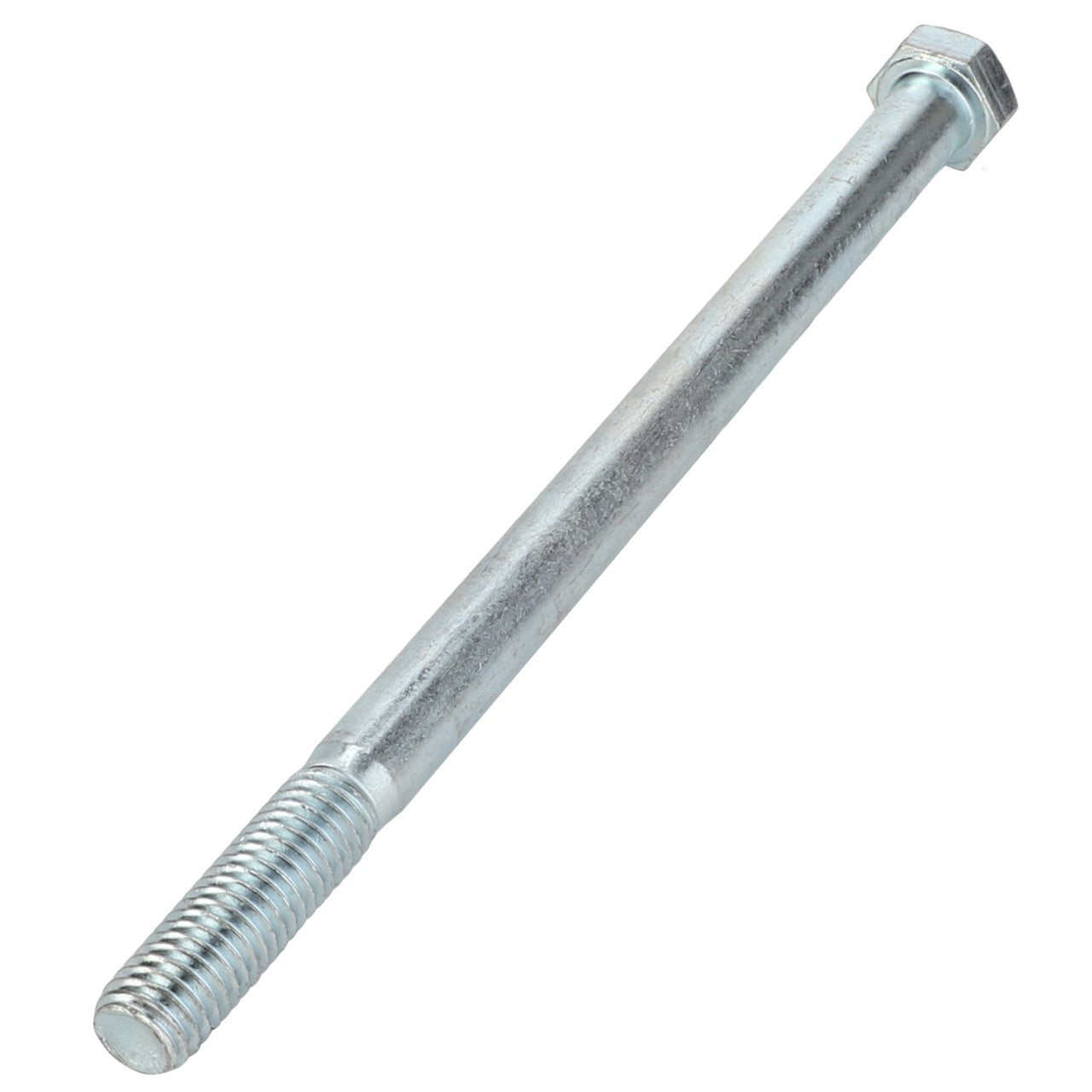 The AGCO | BOLT - AG562233 by AGCO is a silver, hexagonal head bolt that features threading on one end and a smooth shaft. Currently, no additional product description information is available.