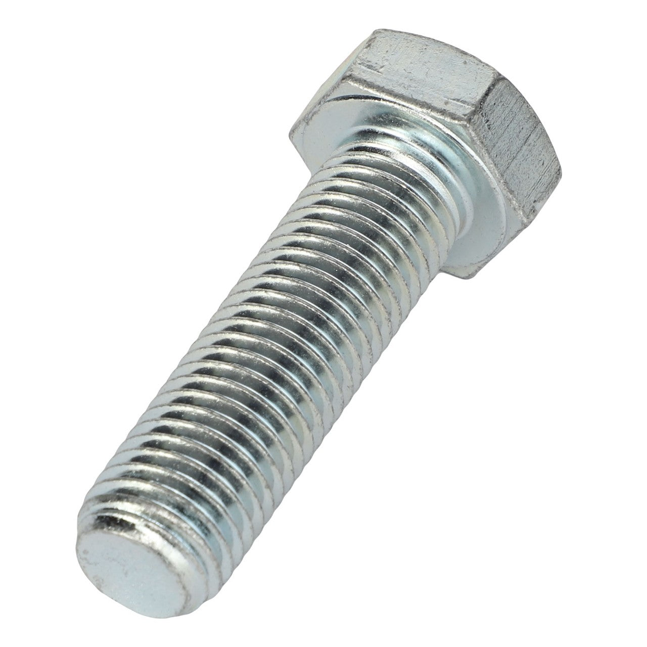 Close-up of the AGCO | HEX CAP SCREW - AL5002169, a silver hex bolt with a threaded shaft. The bolt is displayed against a white background.