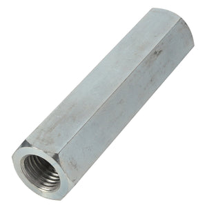 AGCO | Bush - Acp0289160: A close-up of a long, hexagonal metal nut with internal threading by AGCO.