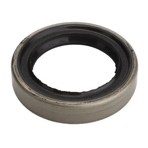 Close-up of the AGCO | Seal - Acw3154110, a circular metallic sealing ring with a black inner rubber component, commonly used in mechanical or automotive applications. Product description information is currently unavailable.