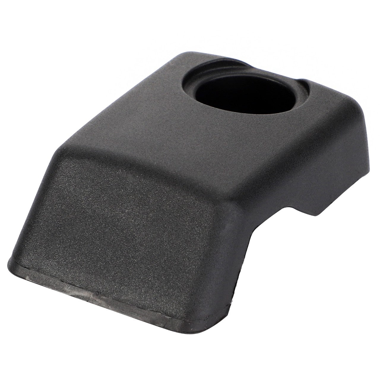 Black plastic cup holder insert with a rectangular base and rounded edges, compatible with Massey Ferguson models or a larger vehicle console, named AGCO | Clamp Plate - 737812045271 by the AGCO brand.