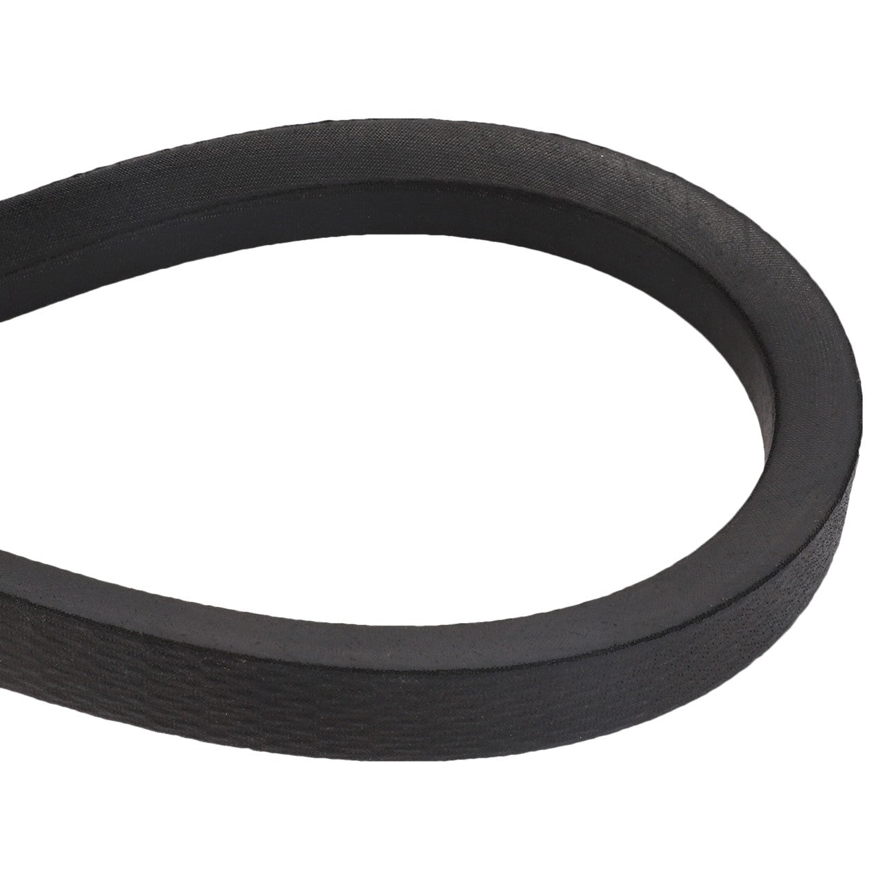 A close-up view of the AGCO | BELT - D41990037, a black rubber V-belt shaped in a loop, commonly used in mechanical and automotive applications. No current product description information is available.