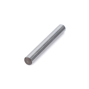 The AGCO Pin - 4313078M1, a cylindrical metal rod with a smooth, polished surface and flat ends that embody the precision of Massey Ferguson machinery, is positioned diagonally against a white background.