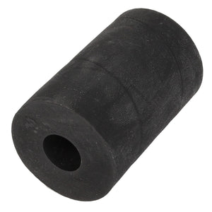 A black, cylindrical rubber AGCO | Bush - Acw1048320 with a central hollow shaft, resting upright on a white background. Please note that no current product description information is available at this time.