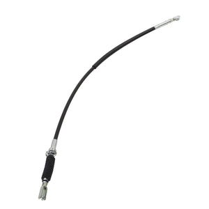 Product Description: The AGCO Cable - Acp0371990 is a black and silver automotive brake cable featuring durable metal fittings on both ends, designed for reliability and performance.