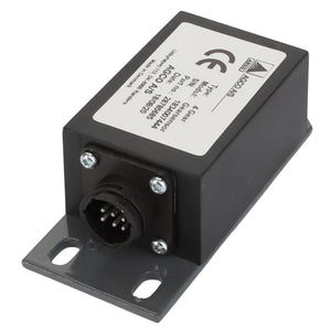 The AGCO SENSOR - D28785685 is a black electronic device equipped with a multi-pin connector, metal mounting bracket, and a white label displaying specifications and certification marks. No additional product description information is available at this time.