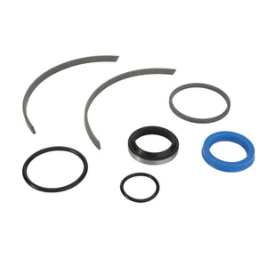 A meticulously arranged set of various-sized rubber and metal rings and seals from the AGCO SEALS KIT - D45110085, displayed on a white background.