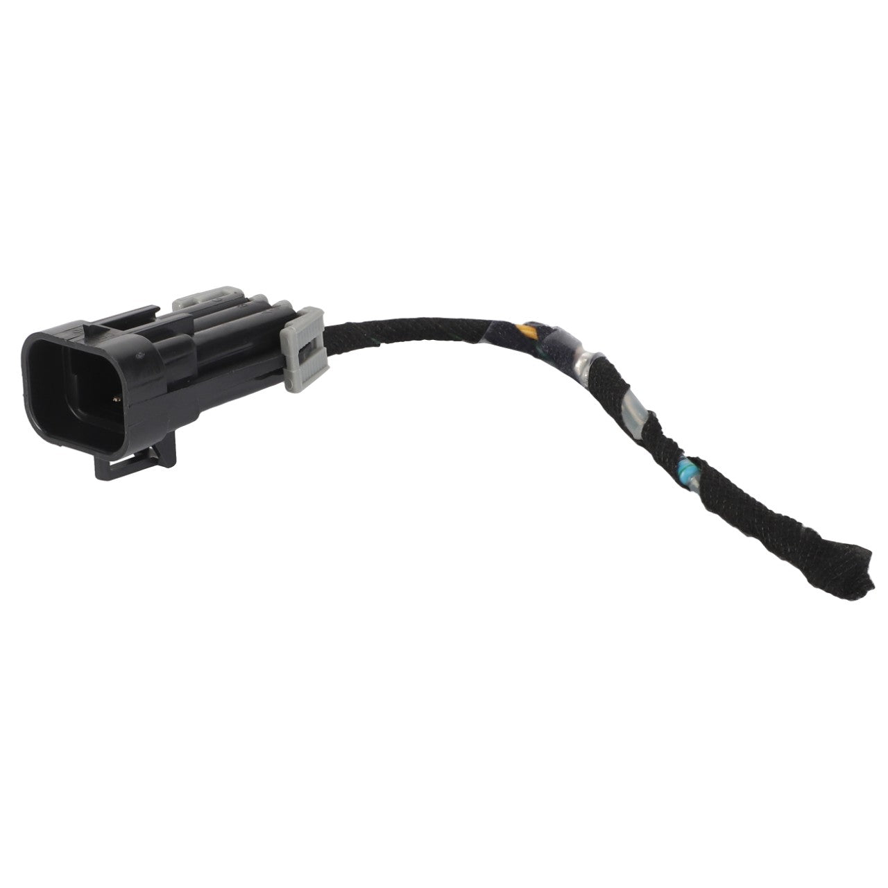 A black automotive electrical connector with attached wiring. Product Name: AGCO | Connector - Acx2740830 by AGCO. No current product description information available.