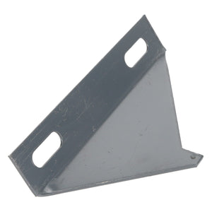 AGCO | BRACKET - D28780870, a gray metal bracket featuring two rectangular holes and a triangular support, currently has no available product description information.