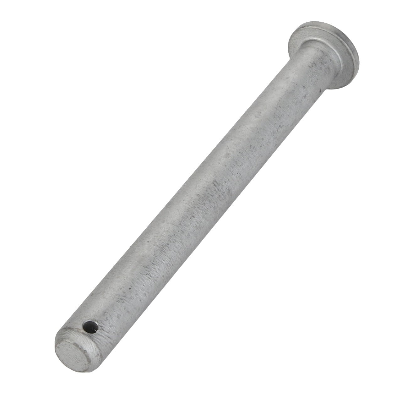 Introducing the AGCO Clevis Pin - Acw1920970, a high-quality metal pin with a cylindrical shape and a flat head. It features a small hole near the opposite end for versatile applications. Currently, detailed product information is not available.