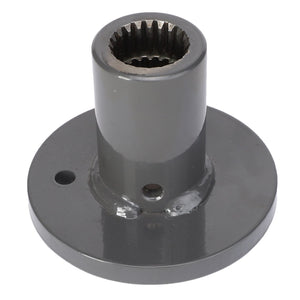 The AGCO INNER HUB - ACW1917070 is a cylindrical metal component with a circular base featuring multiple holes and gear-like teeth inside the top opening.