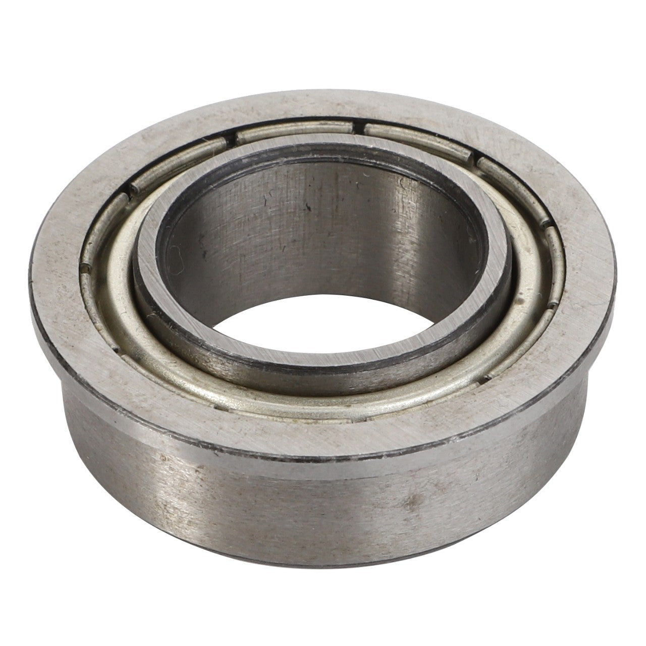 The AGCO | BEARING - CG1251222002 is a metal ball bearing with an inner and outer ring, featuring a cylindrical shape and visible grooves. Currently, there is no additional product description available for further details.