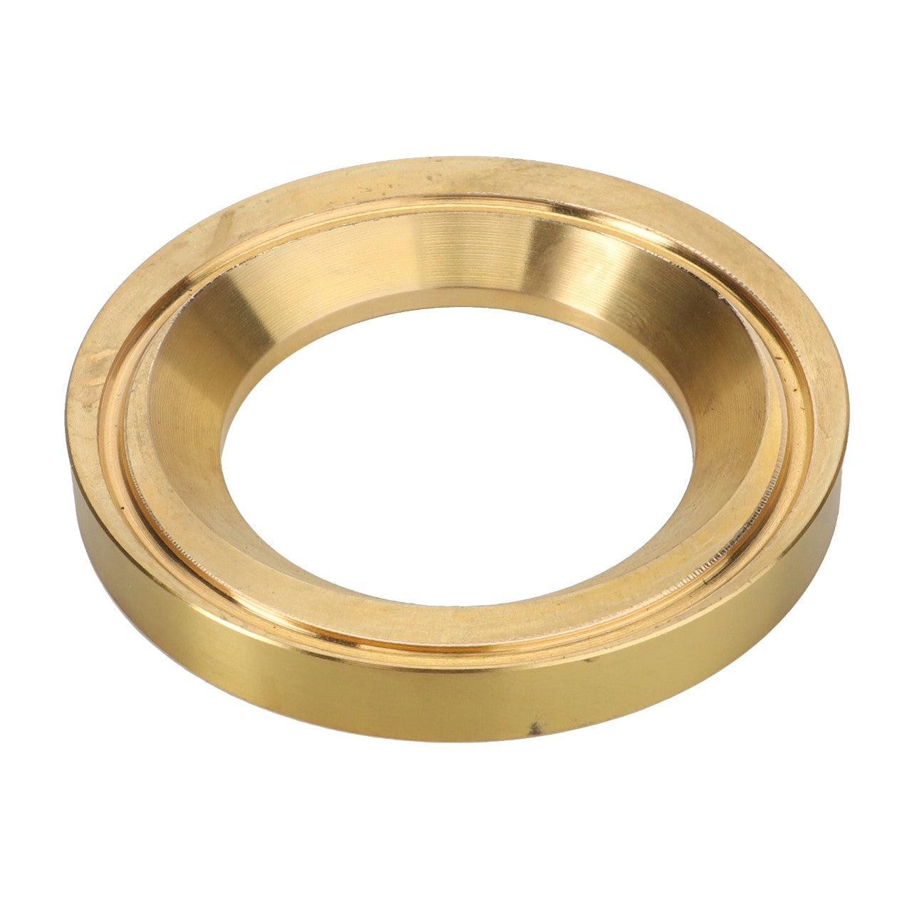 A round brass ring with a wide outer rim and a smaller inner hole, labeled 'AGCO | Adjusting Washer - Acp0369050' by AGCO, is shown on a white background. No current product description is available.