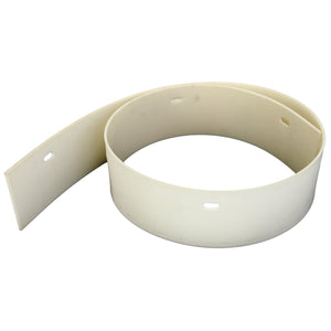 The AGCO Seal - La320718350, a product by AGCO, is a coiled beige plastic band featuring oval-shaped holes at regular intervals.