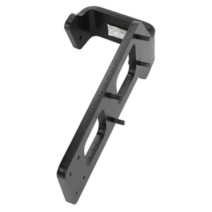 Introducing the AGCO | Support - Acw2290830, a black metal bracket featuring multiple cutouts and protruding threaded bolts, specifically designed for mounting or supporting purposes. Brought to you by the trusted brand AGCO.