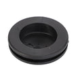 A black plastic plug with a central hole and slight wear marks, compatible with various Valtra Models, branded as AGCO | Plastic Plug - Acw0319830.