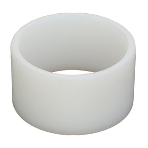 A white, cylindrical, hollow plastic ring or spacer is shown against a plain background. The product is identified as AGCO | BUSH - D28284456 by the brand AGCO.