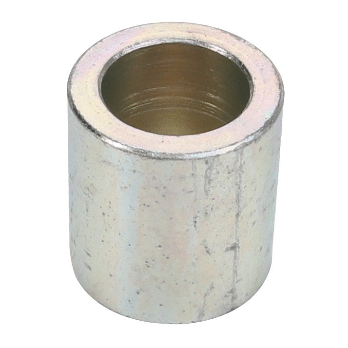 The AGCO BUSH - D28740881, a cylindrical metal spacer with a hollow center, is meticulously crafted for seamless integration in mechanical assemblies.