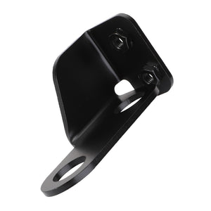 The AGCO | Coupler Bracket - Acw9102460 by AGCO is a black metal bracket featuring two bolt holes and two attached nuts, specifically designed for mounting purposes. No current product description information is available.