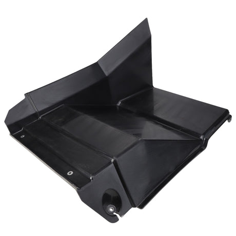 The AGCO | Panel - Acw1232330 is a black, angular molded plastic component with a flat base and raised edges, showcasing various folds and contours. No current product description information available.