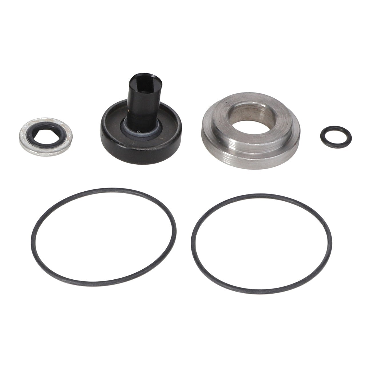 A selection of mechanical seals incorporating O-rings, washers, and a metal housing component is available in the AGCO | REPAIR KIT - AG058721 by AGCO.