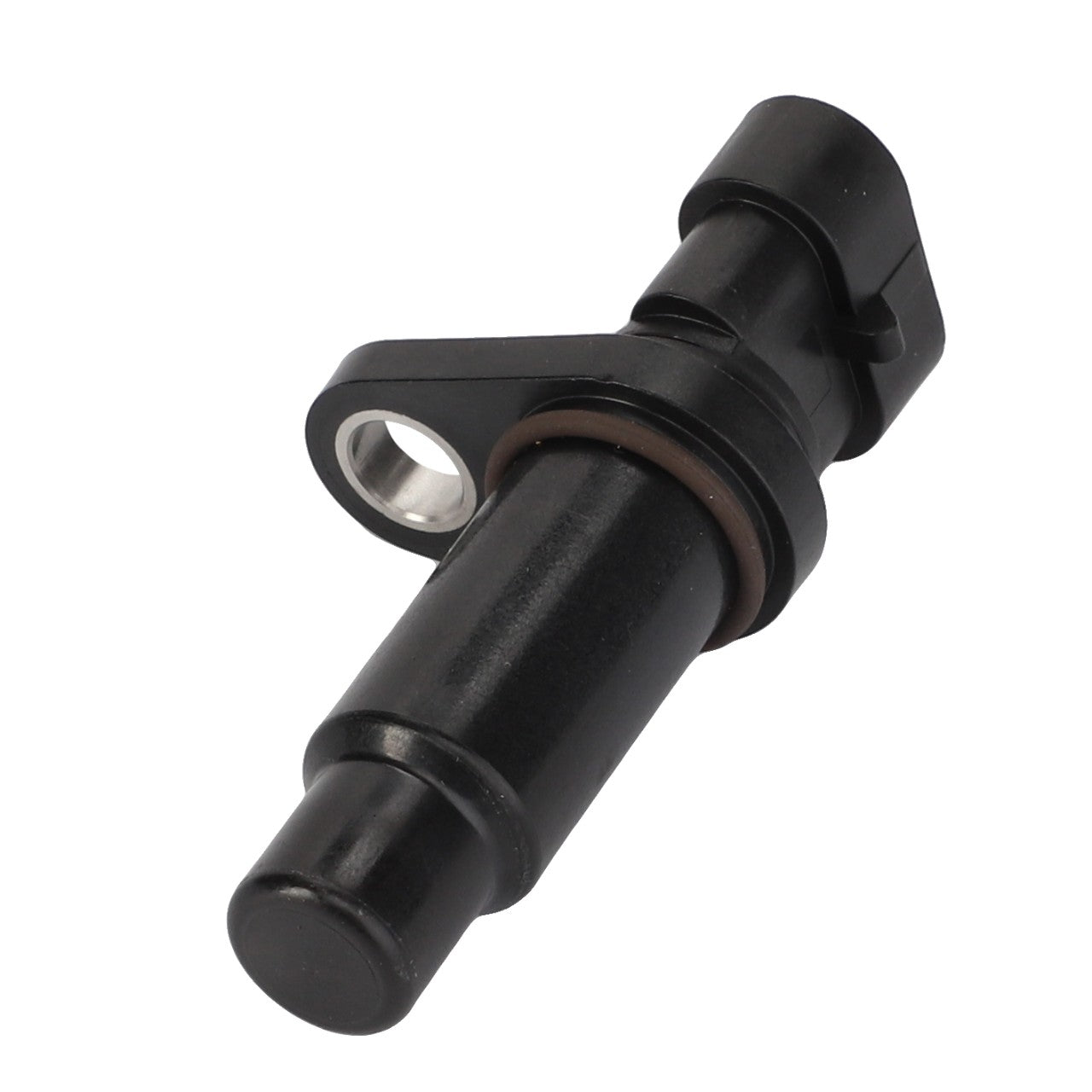 The AGCO | Speed Sensor - Acx012850B, a black cylindrical automotive sensor that includes a mounting bracket and an electrical connector, currently has no product description information available.