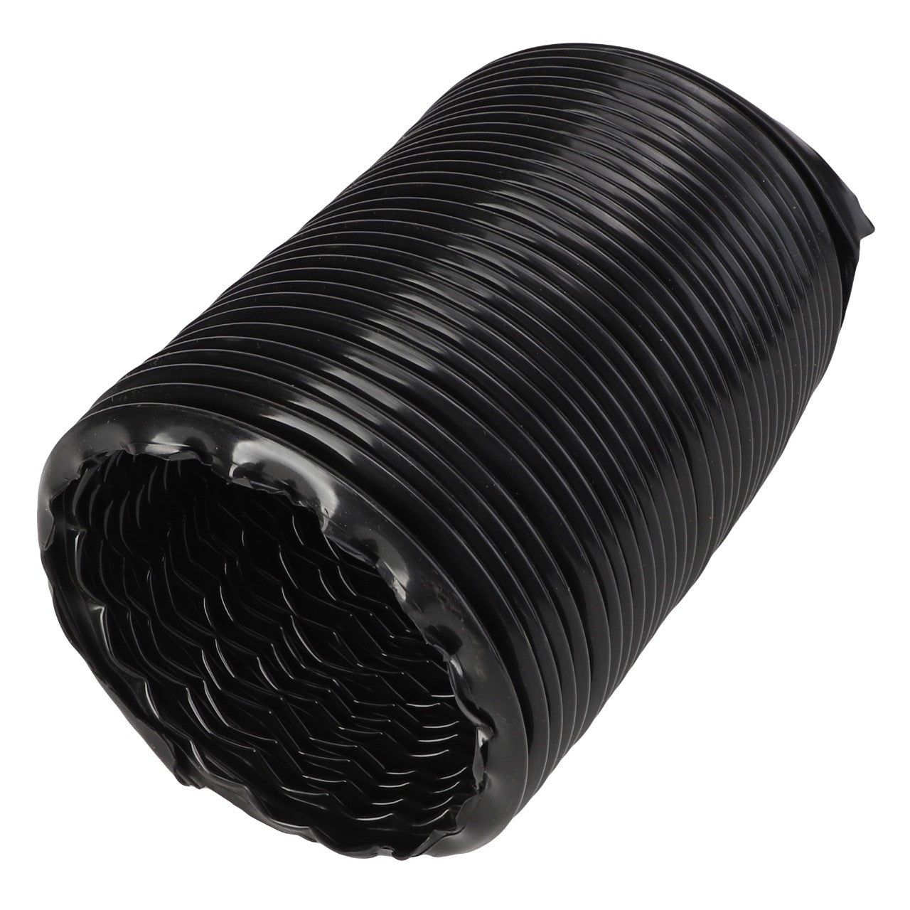 No current product description is available, but imagine AGCO's Hose - 112445W1: a sleek black flexible corrugated hose, perfectly coiled in a cylindrical shape.