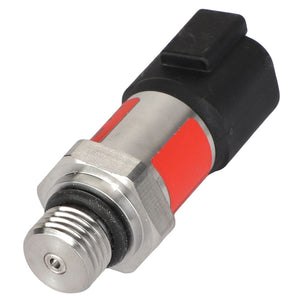 The AGCO | Transducer - Acx003535A is a versatile metal and plastic pressure sensor featuring a threaded connection and an electrical connector, designed for reliable performance in a range of applications.